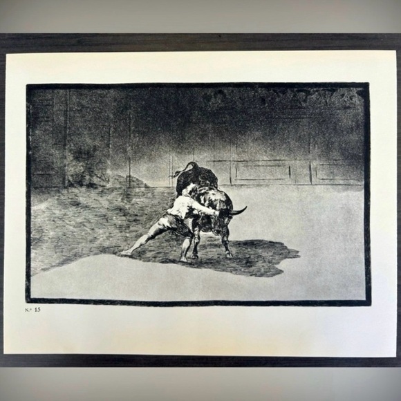 MARTINCHO USES BANDERILLAS Original Antique Vintage Fine Art GOYA Spain Print - Picture 2 of 7